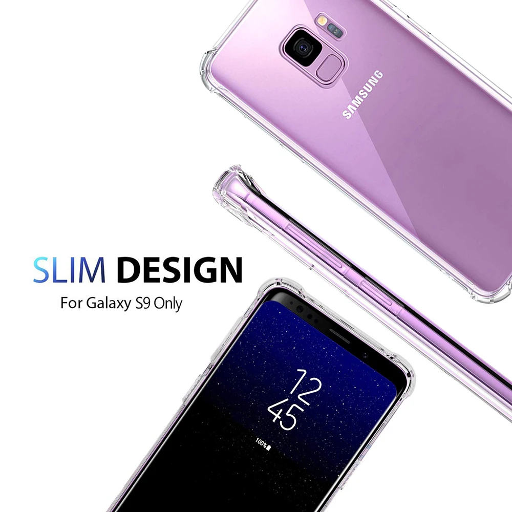 Shockproof Case for Samsung Galaxy S9 / S9 Plus Clear Silicone Phone Cases on for Samsung Galaxy S9 Plus Edge Back Cover