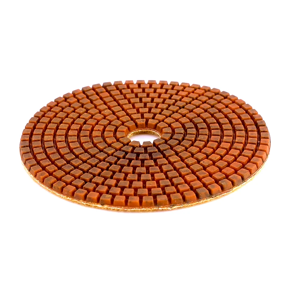 RIJILEI 4PCS Super 5 Inch Diamond Polishing Pads 125mm Copper Bond Wet Polishing Pad for Granite Marble Concrete Grinding Disc