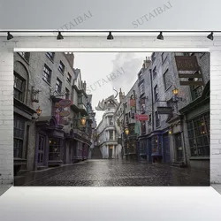 Diagon Alley Arts Club Showroom Street Path Custom Photo Studio Photography Backdrop Background Vinyl Fabric Banner Birthday