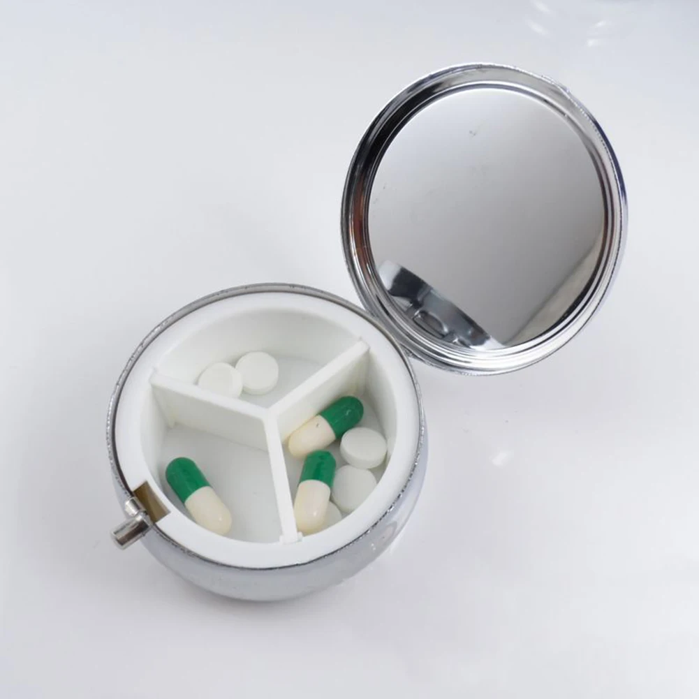 Waterproof Metal Medicine Pill Box Case Storage Drug Organizer Heart Round Tablet Pillbox Container Stash Holder Hot