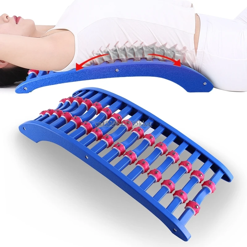 Magic Back Stretcher Lower Lumbar Support Spine Waist lumbar correction relaxing massage relieve pain with magnetic roller