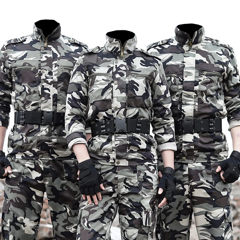 Men's Overalls Spring And Summer Thin Wear-resistant Labor Insurance Training Outdoor Tooling Camouflage Clothing