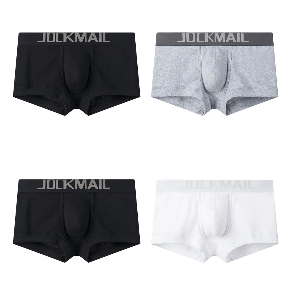 JOCKMAIL Men Underwear Simple Youth Ring Lifting Combed Cotton U Convex Scrotum Separation Gay Boxer Shorts Ropa Interior Hombre