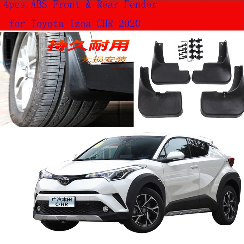 

High-Quality 4pcs ABS Front & Rear Fender for Toyota Izoa CHR 2020 Car Mud Flaps Splash Guard Mudguard Mudflaps Accessories