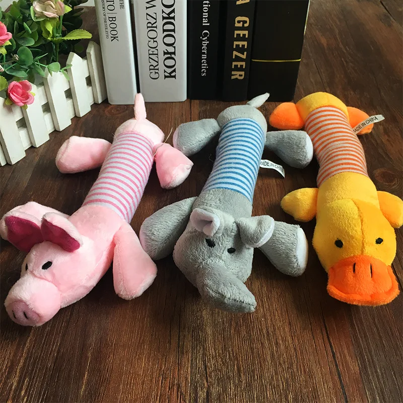 

Four-legged long strips pet toys pet plush vocal toys dog teething vocal toys hairy striped pig and duck elephant