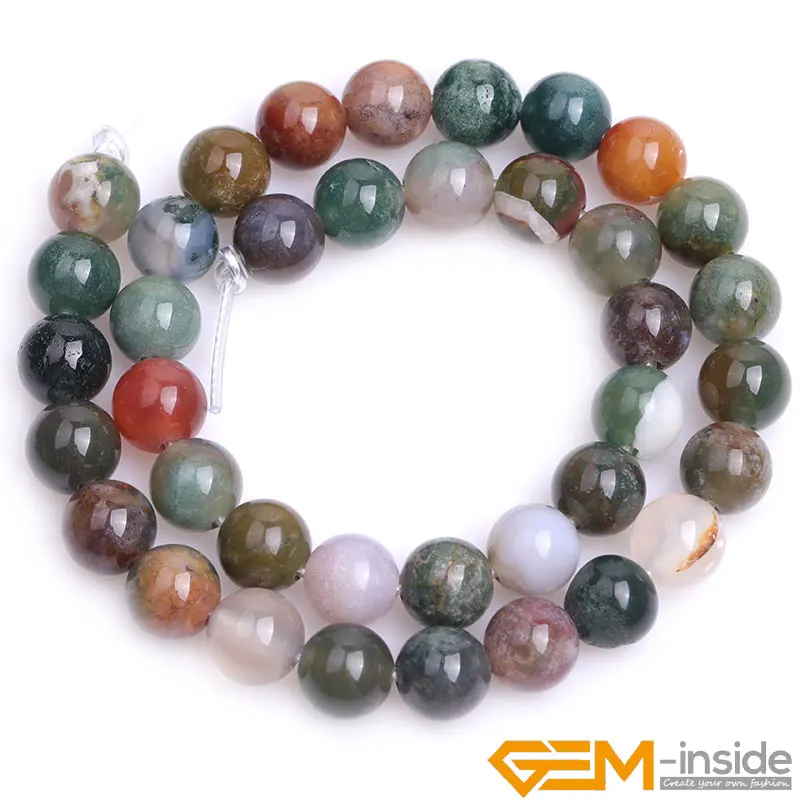 Natural 2mm Big Hole Indian Agates Round Bead For Jewelry Making Strand 15\