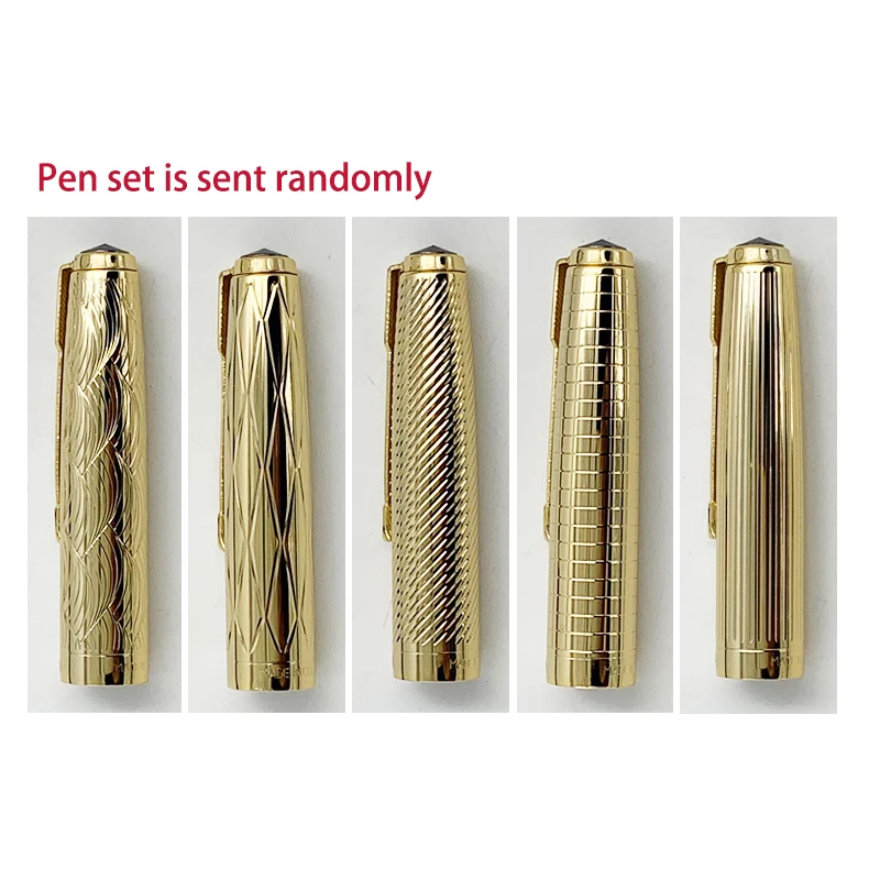 Fountain Pen Yong sheng 601A Wave Golden Cap Vacumatic Fountain Pen Fine Nib Solid Dark Blue Fine Nib Office Supplies luxuryGift