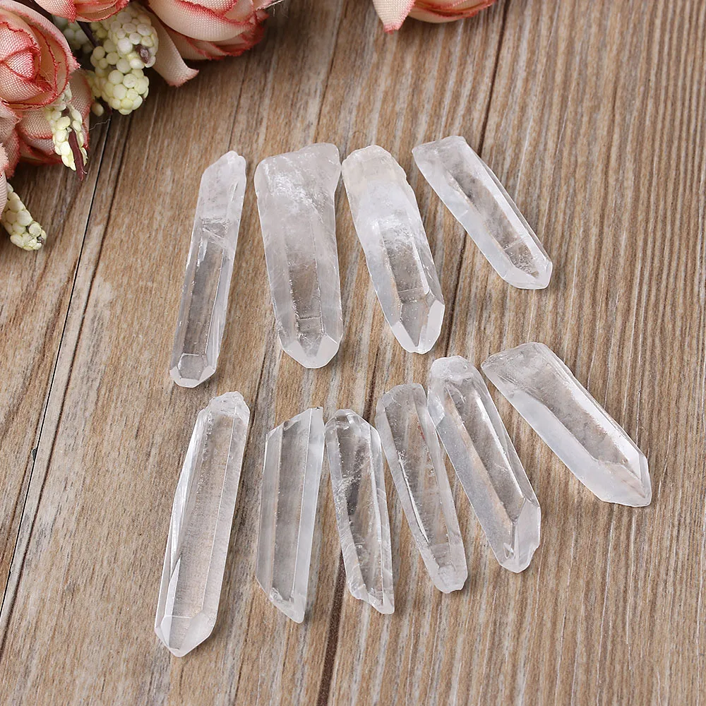 1 PC Clear Healing Crystal Stone Collectables Clear Polished Wands Specimen Natural Stones Decoration Pointed DIY Craft Gift