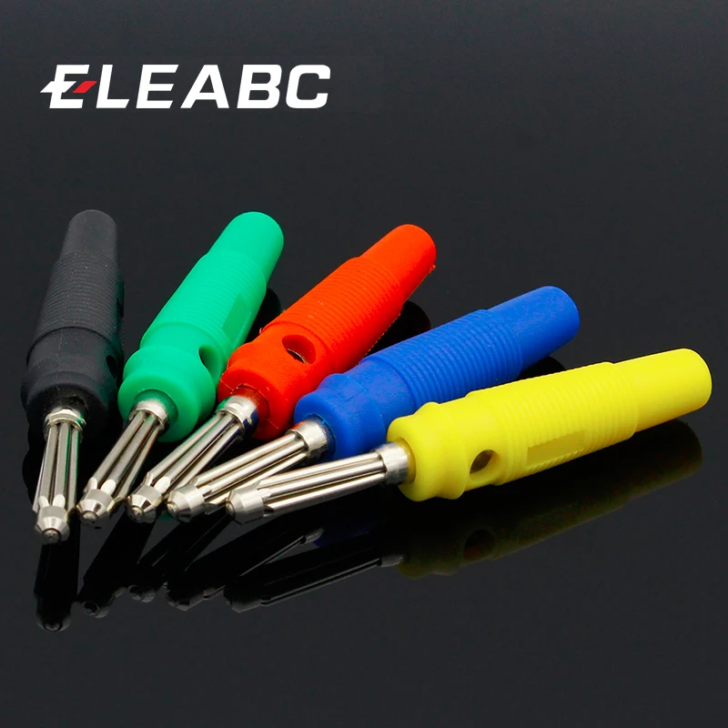 4MM wtyczka bananowa głośnik Audio złącza głośnik wzmacniacz zacisk 4mm złącze typu Banana Jack wtyczki do zaciskania końcówek kabli