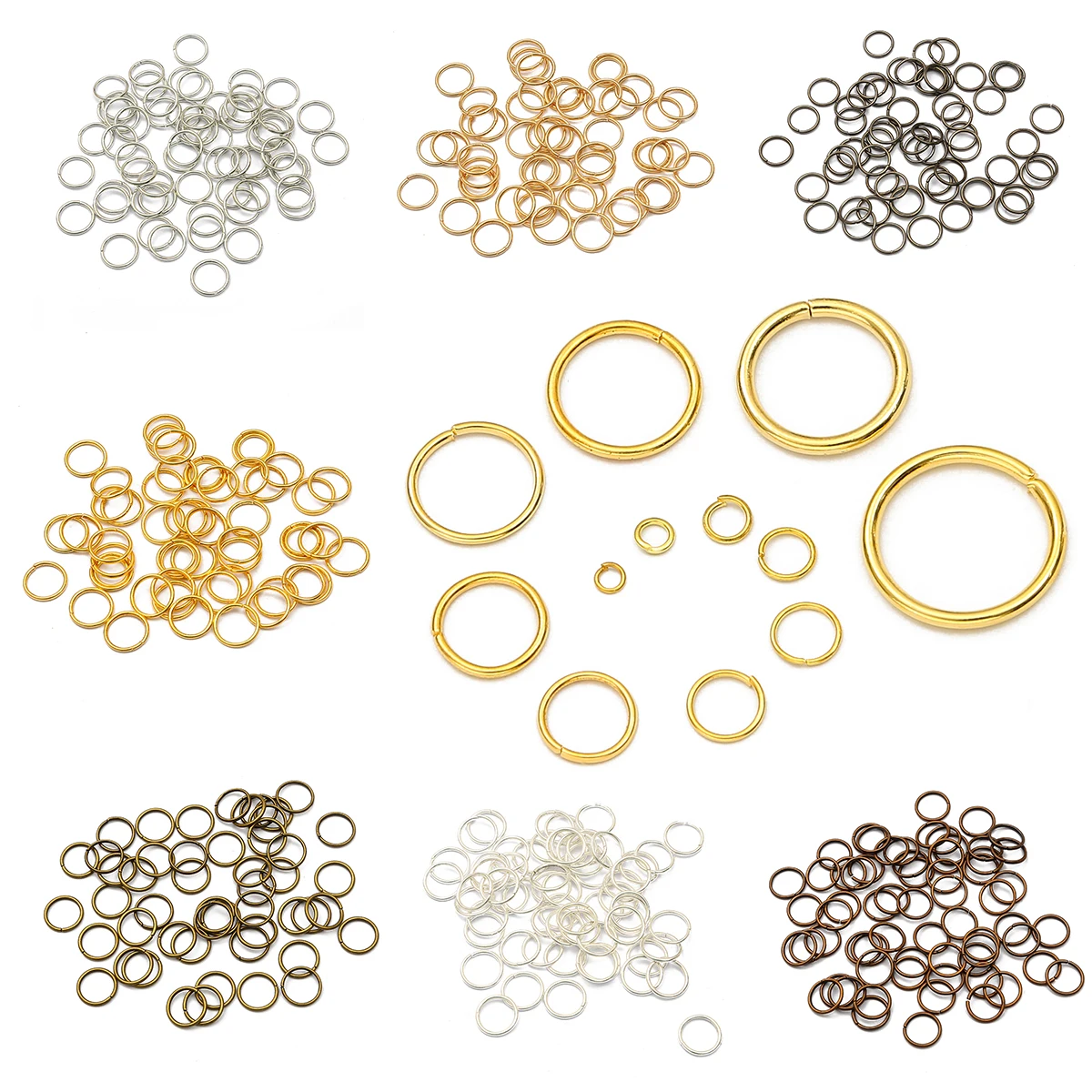 3-20mm Open Circle Jump Rings Silver/Gold/Bronze Split Connectors For Diy Jewelry Finding Making Accessories Wholesale Supplies