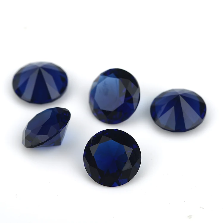 1.0~15mm Round Red Green Black White BLue Loose Glass Gemstone Machine Cut For Jewelry DIY