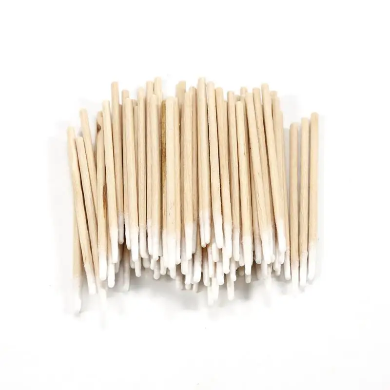 100pcs Disposable Cotton Swab Buds Sticks Lint Free Micro Brushes Wood Cotton Buds Swabs Eyelash Extension Glue Removing Tools