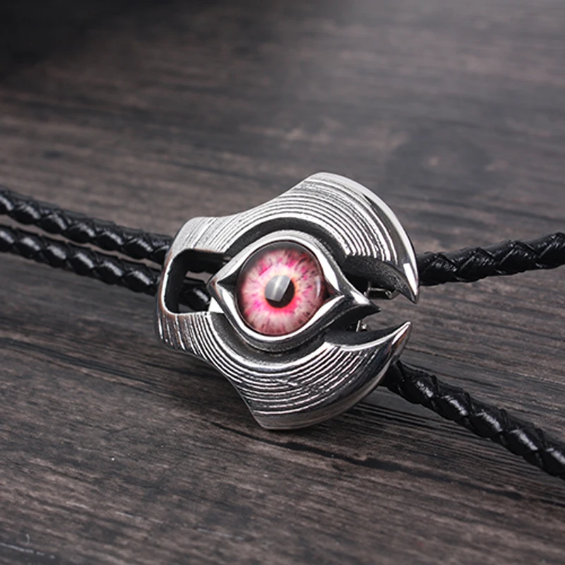 

Titanium steel devil's eye shirt bolo tie American western cowboy bolo tie personality men and women fashion collar rope