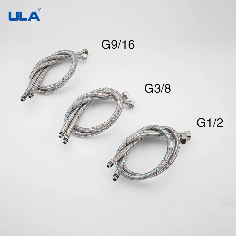 Kitchen Hose Stainless Steel Flexible Plumbing Pipes Bathroom Cold Hot Faucet 2 Piece/Set Supply Pipe Hoses G 1/2 G 3/8 G 9/16