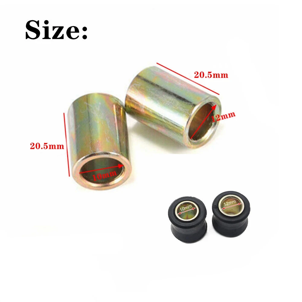 4 pcs Universal Motorcycle Scooter Rear Shock Absorber Bushing Fixed Cushion 10mm 12mm Copper Rings Bushing Ferrule Fitting