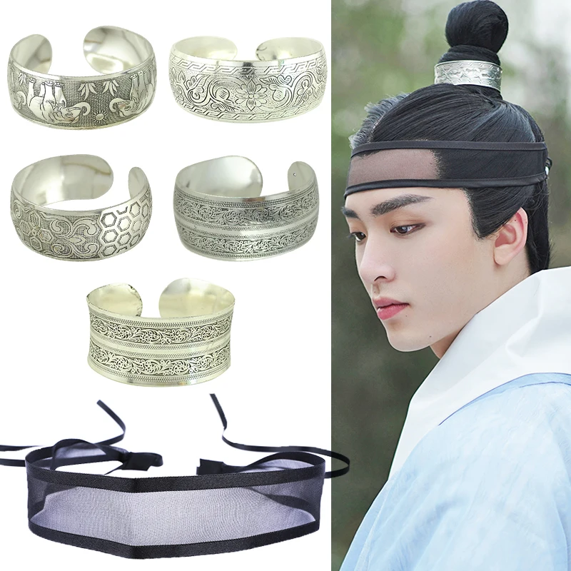 

Ancient Warrior Crown Movie Series Chinese Hanfu Headband Swordsman Cosplay Swordsman Decor Hair Accessories