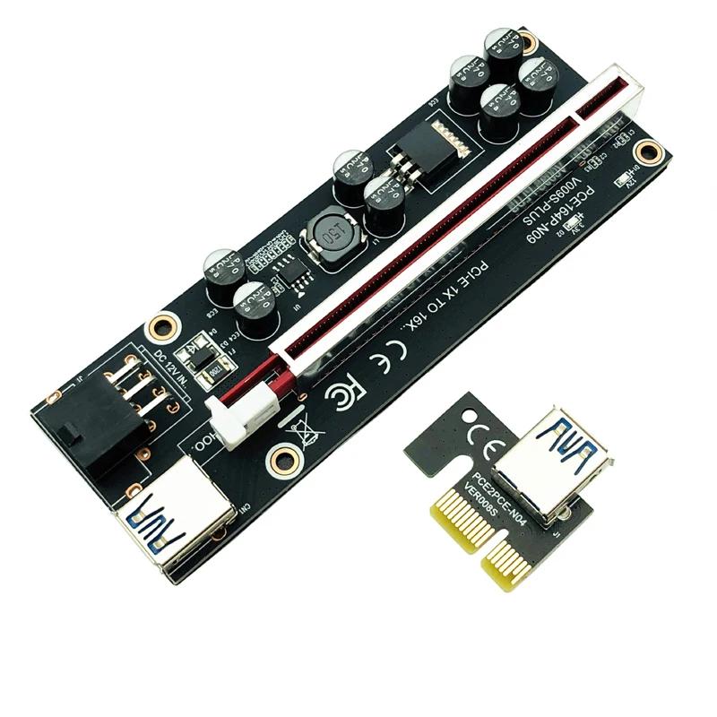 6 قطعة التعدين X1 X16 PCIE الناهض 009s زائد LED وحدة معالجة الرسومات الناهض PCI اكسبرس X16 محول موليكس 6Pin SATA إلى USB 3.0 كابل ل جهاز تعدين بيتكوين
