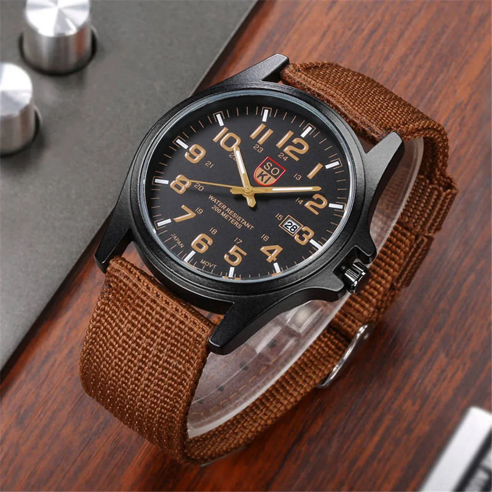 Couple Fashion Nylon Strap Analog Quartz Round Wrist Watch Watches Automatic Clock Waterproof Relogio Masculino Watch For Men