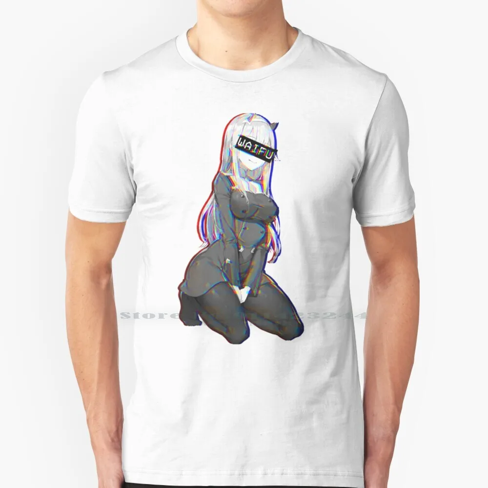 Camiseta 100% de algodón Zero Two Waifu 02, camisa de Manga de Anime Bestgirl, Darling Franxx, Ichigo, Hiro, Strelizia