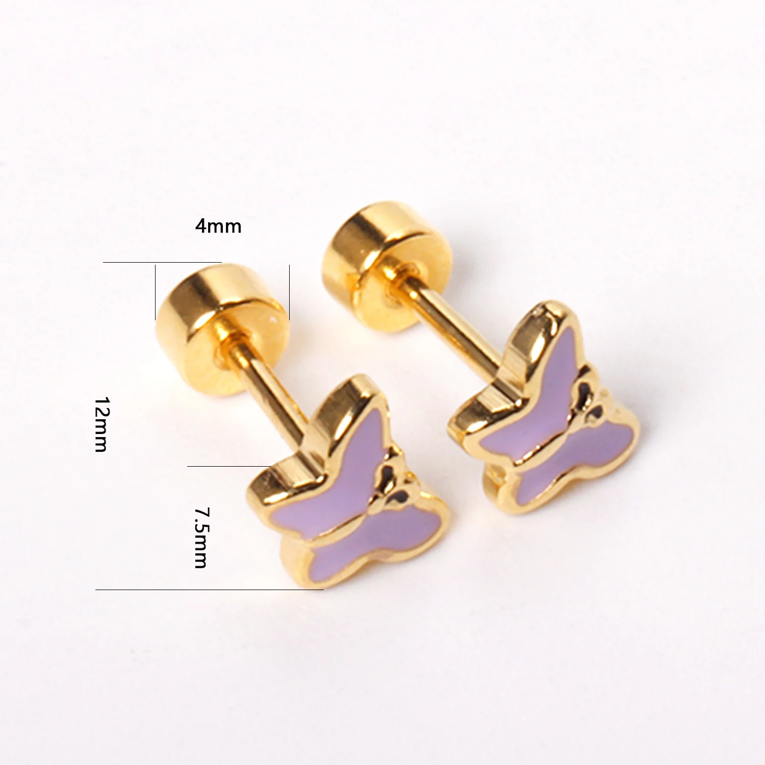 12 Pairs Earrings Stainless Steel Jewelry Women серьги Colorful Bule Butterfly Flower Animal Plant Fashion Earring Wholesale