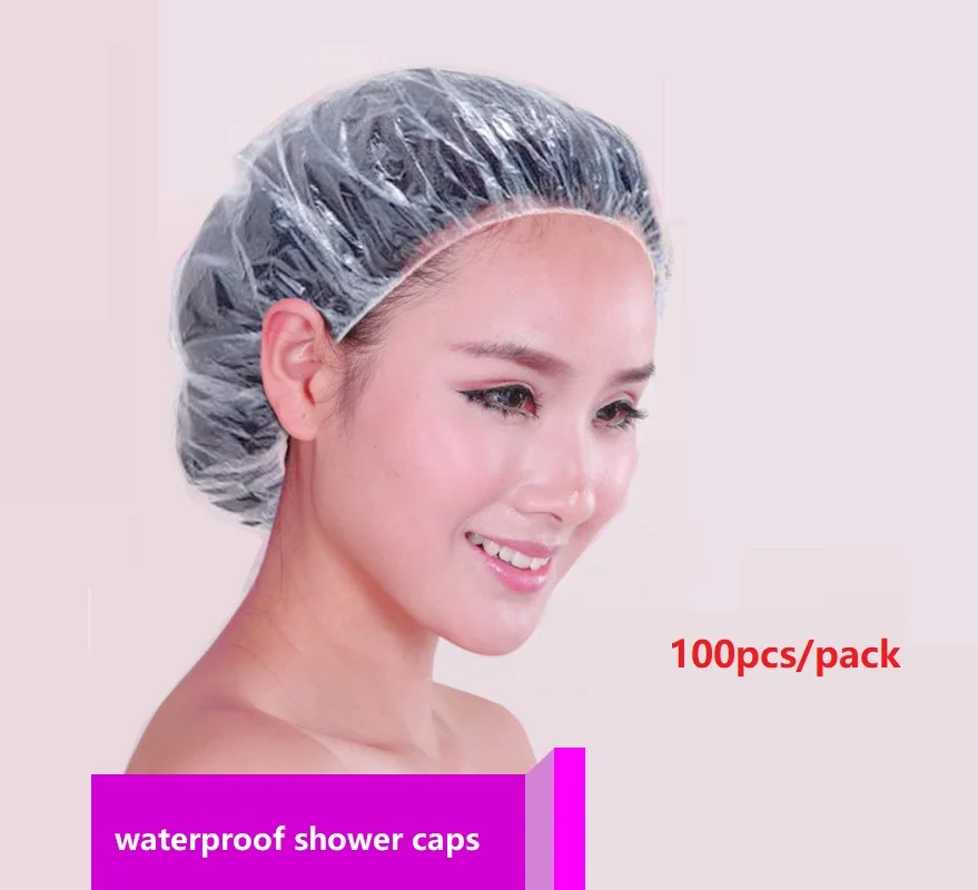 100PCS waterproof Disposable shower caps Disposable shower cap oil cap heating female bath hair mask Home care Hair Bonnets