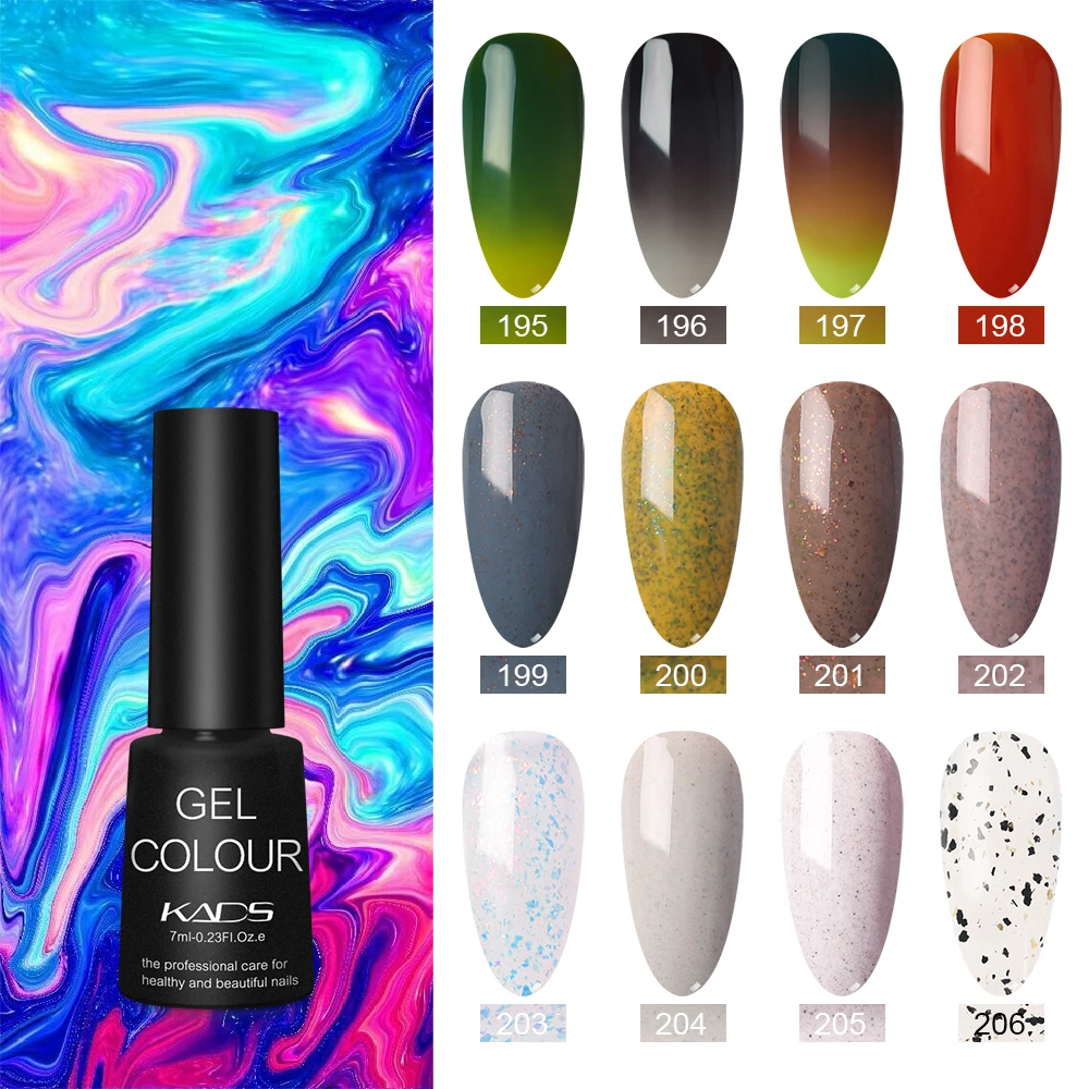 Smalto per unghie Gel KADS 7ml 114 colori Soak Off UV LED Gel vernice unghie Semi permanenti Gel per smalto Top Base Coat lacca per Gel