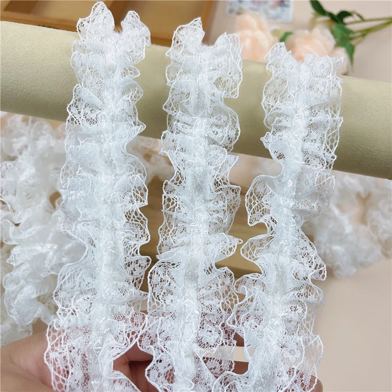 Fine Multi-purpose Stretch Center Pleated Double-layer Lace Hanging Shoulder Bra Underwear Decoration Ribbon Headdress Weaving