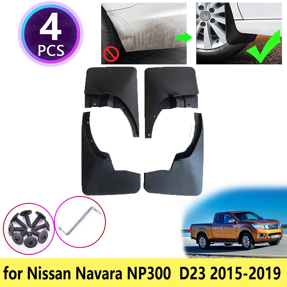 for Nissan NP300 Navara D23 2015 2016 2017 2018 2019 Mudguards Mudflaps Fender Guards Splash Mud Flaps Rear Wheel Accessories