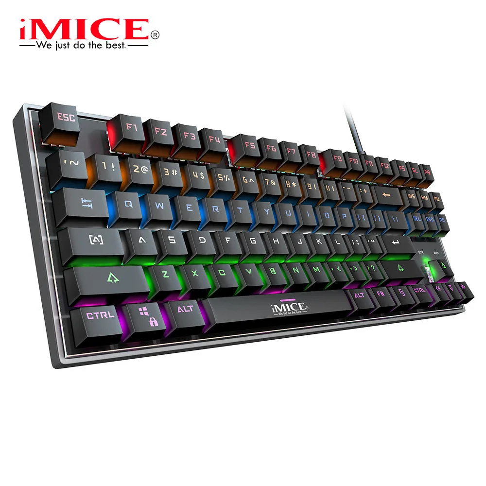 

IMICE New USB Wired Metal Backlit RGB Green Axis Mechanical Keyboard Suitable For Gaming Home Office