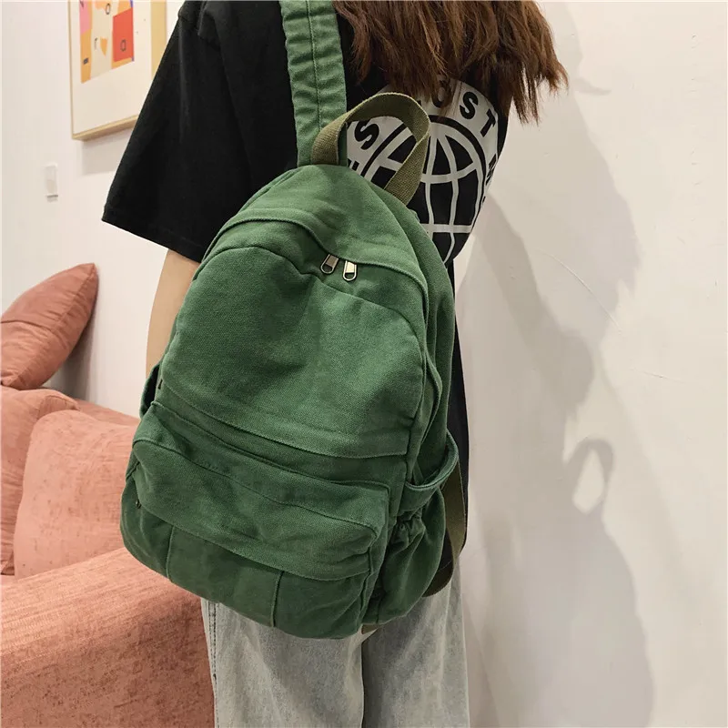 Annmouler Designer Women Backpack Quality Fashion Backpack Large Capacity Canvas Student School Bag Zipper Book Bag