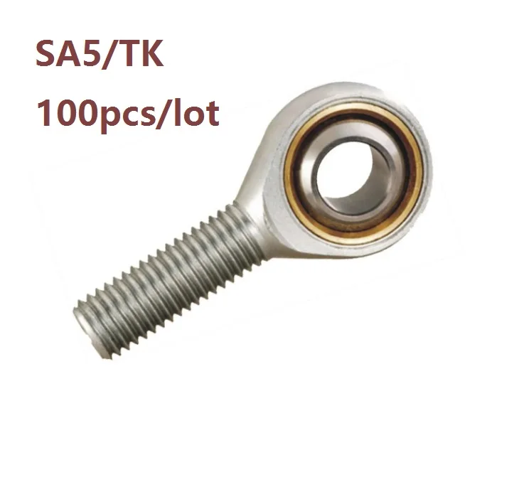 

100pcs/lot SA5/TK (d=5mm) Outer male Rod End Joint Bearing Internal Thread Metric Female Right /Left Hand Fish Eye