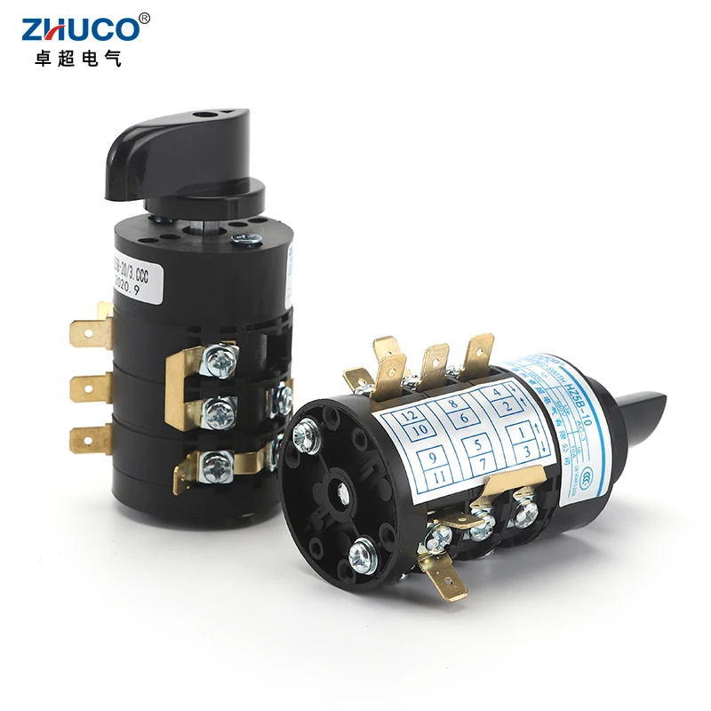 ZHUCO HZ5B-20/3.CCC 3.BBB 3.EEE 2.AAA 20A 660V Rotary Cam Transfer Combination Switch For Electric Welding Machine