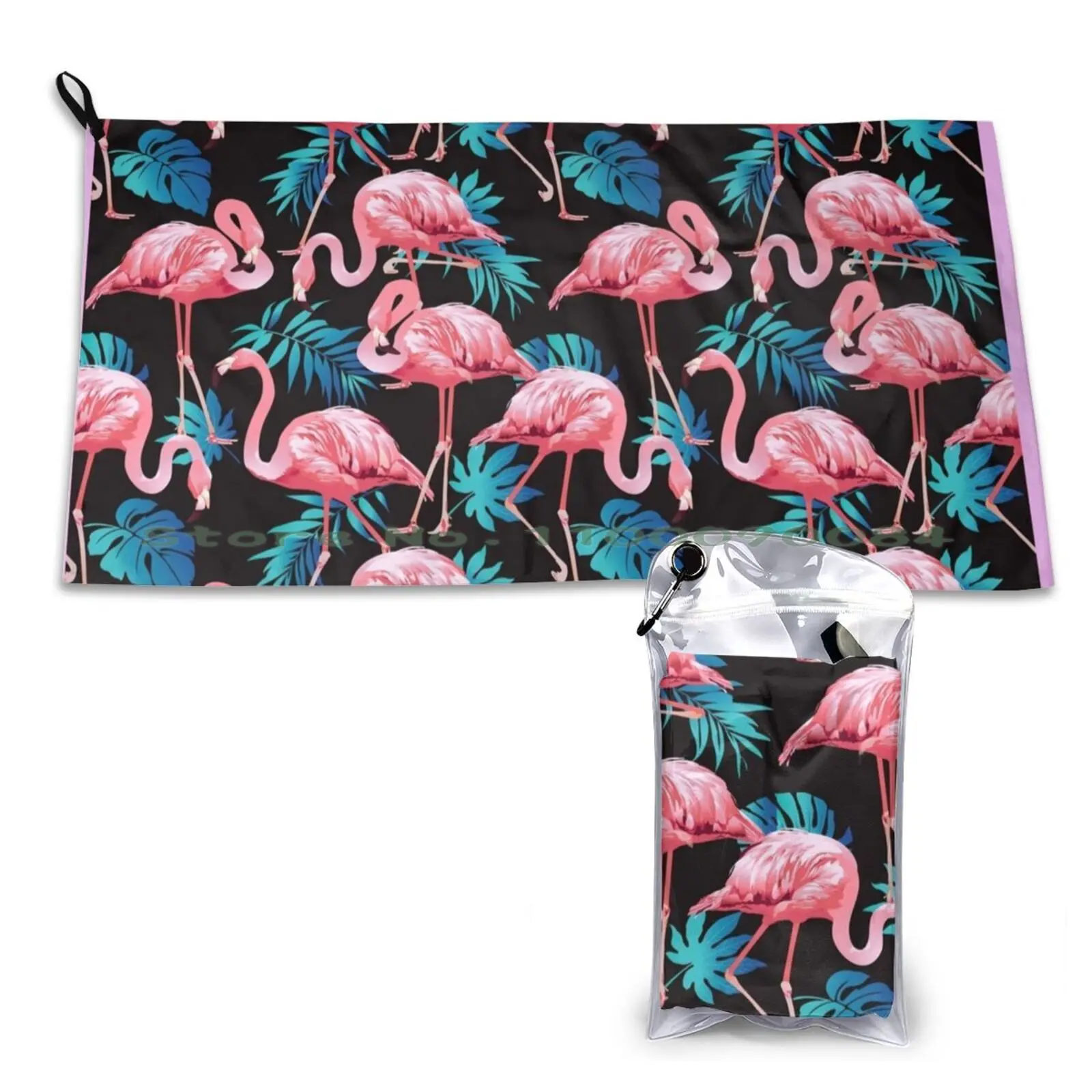 Flamingo Cute Quick Dry Towel Gym Sports Bath Portable Bryant 24 Bryant Buckets Basketball Soft Sweat-Absorbent Fast Drying