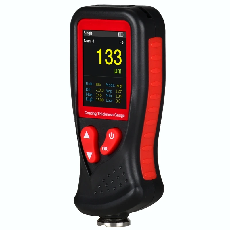 Wintact Coating Thickness Gauge Car Film Digital Thickness Gauge Tester 0-1300um LCD Rechargeable Body Paint Thickness Meter