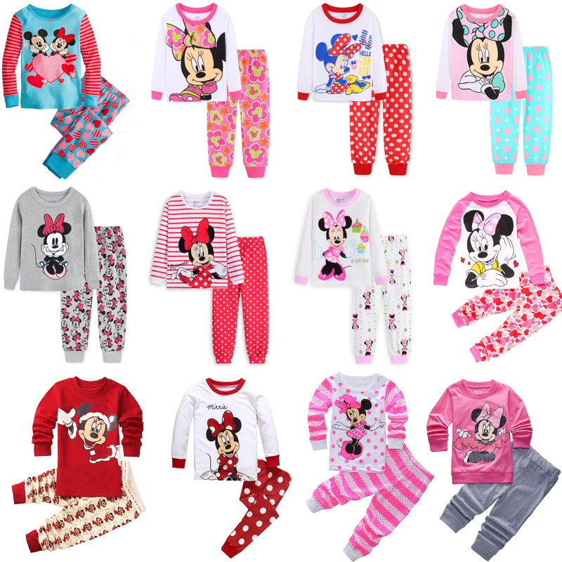 Autumn Disney Children\'s Clothing Sets Sleepwear Clothes Kids Mickey Collection Pajamas Set Baby Girls Pijamas Minnie Pyjamas