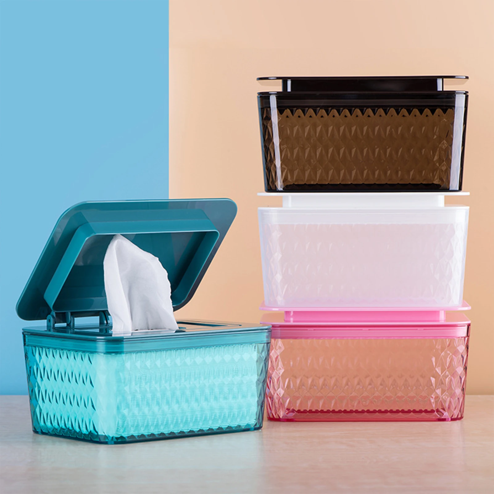 Wet Wipes Dispenser Holder With Lid Dustproof Tissue Storage Box For Home Office Multifunctional Dry Wet Tissue Paper Case