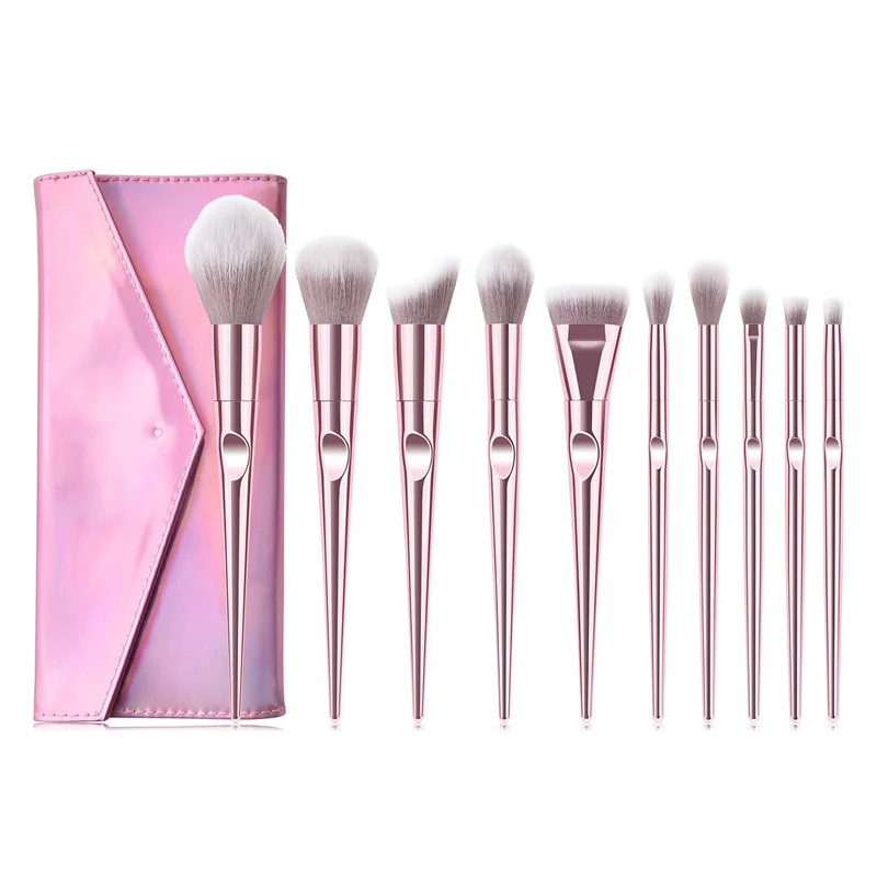 10 Pcs Professional Makeup Brushes Set With Bag Foundation Eyebrow Eyeshadow Makeup Brush Fashion Beauty Make Up Cosmetic Tools