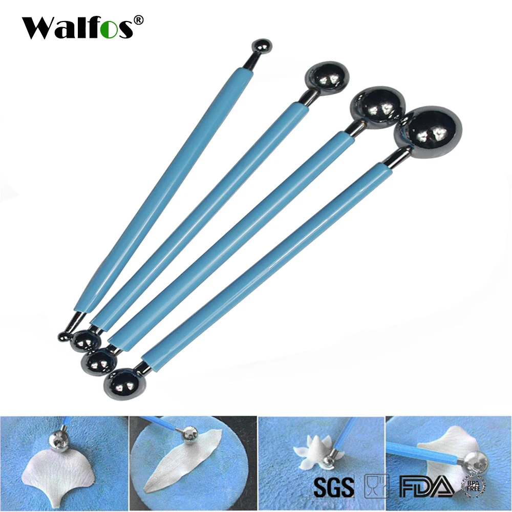 

Walfos BRAND Accessories cuisine Voberry 4pcs DIY Stainless Baking Cake Tools Fondant Decorating Modelling Tools Sets GD25