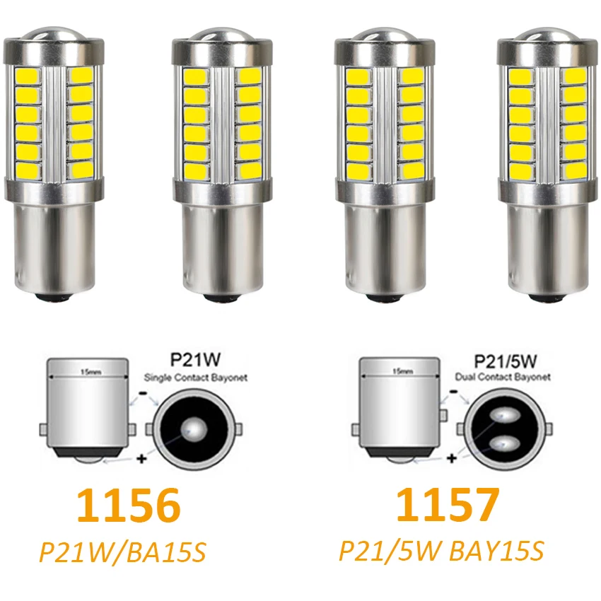 

4pcs 1156 1157 BA15S P21W 5630 5730 LED Car Tail Bulb Brake Lights 12V DC Auto Reverse Lamp Daytime Running Signal Light