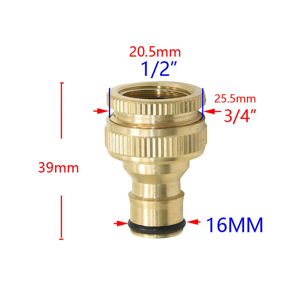 1/2 3/4 5/8 1" Thread Quick Connector Brass Garden Watering Adapter Drip Irrigation Copper Hose Quick Connector Fittings 1 Pcs