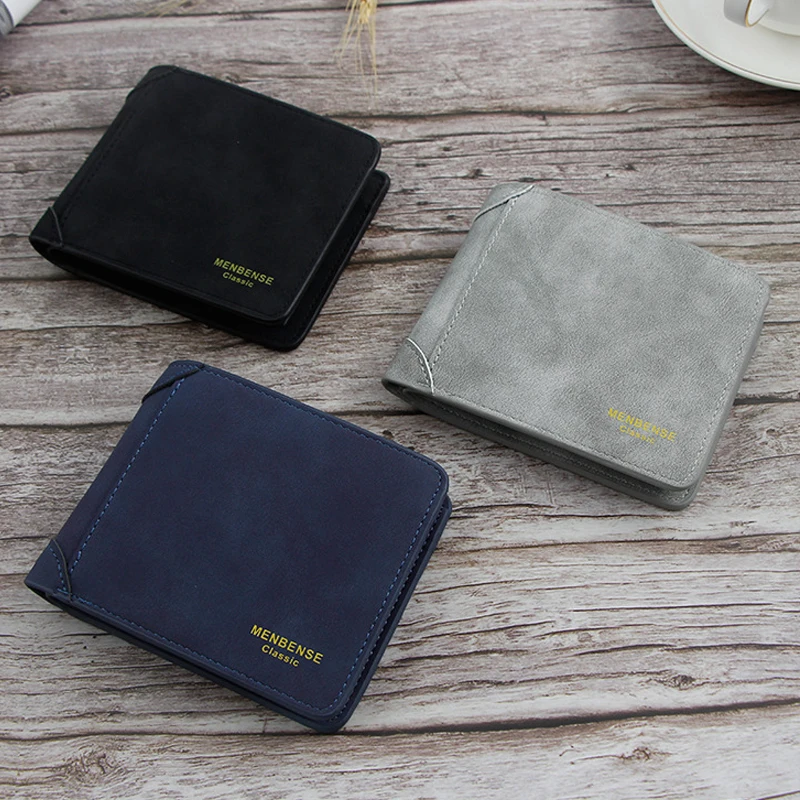 MenBense Men's Wallet Business PU Leather Wallet Short Men's Clutch Bag Casual Patchwork Wallet Card Holder Handbag Money Bags