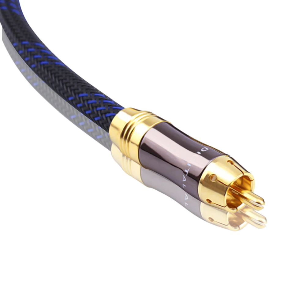 HIFI  Digital Coaxial Audio/Video cable 1 Male to 1 Male Rca Cable Gold  speaker cable Hifi Subwoofer cable