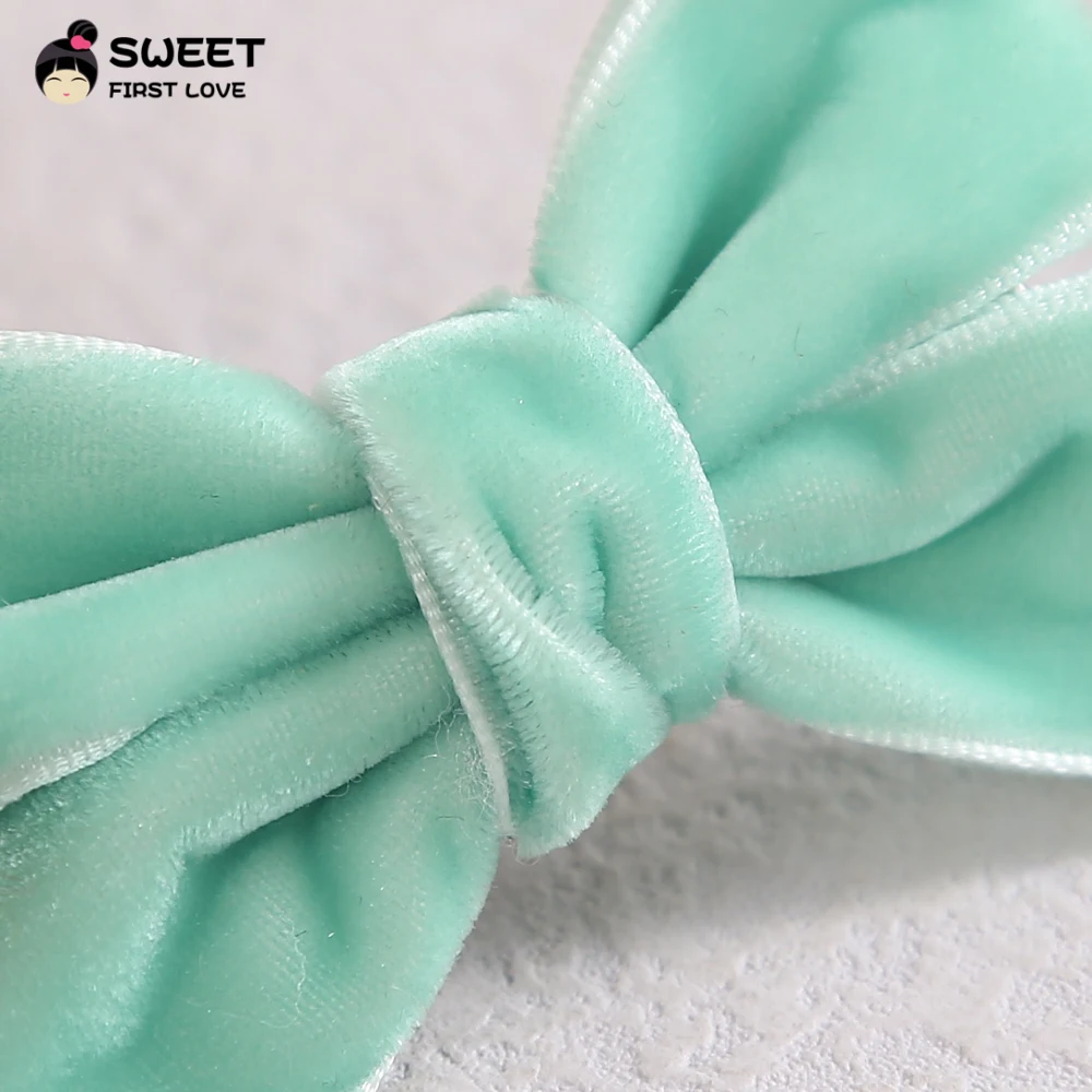 Velvet mucha w cukierkowym kolorze Knot Baby spinki do włosów słodkie szpilki do włosów dla dziewczynek nakrycia głowy dla dzieci moda akcesoria do