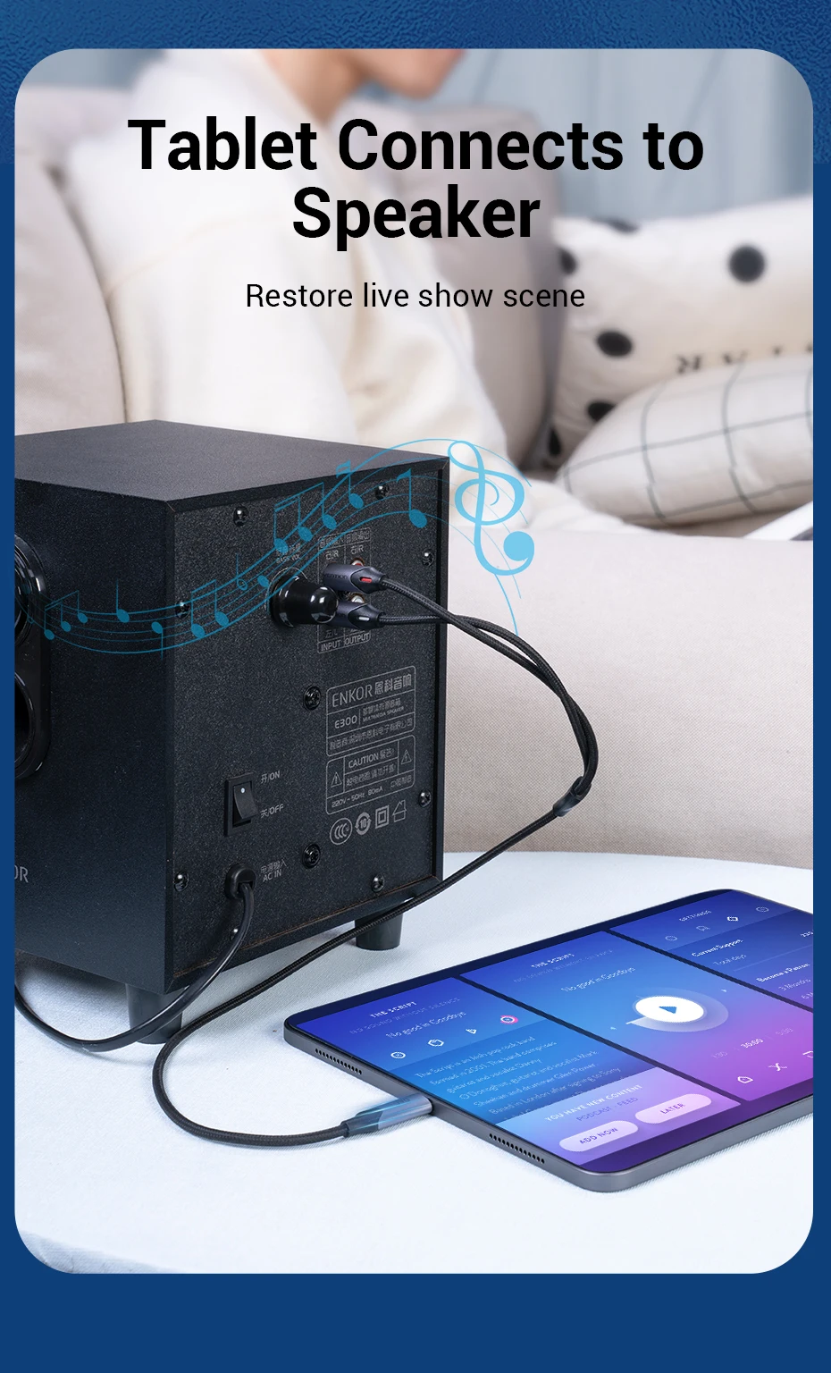 Tions USB C zu RCA Audio Kabel Typ C zu 2 RCA Kabel für Lautsprecher Verstärker Huawei Xiaomi Laptop 1m 2m 3m USB C Splitter RCA Y – Detail 6