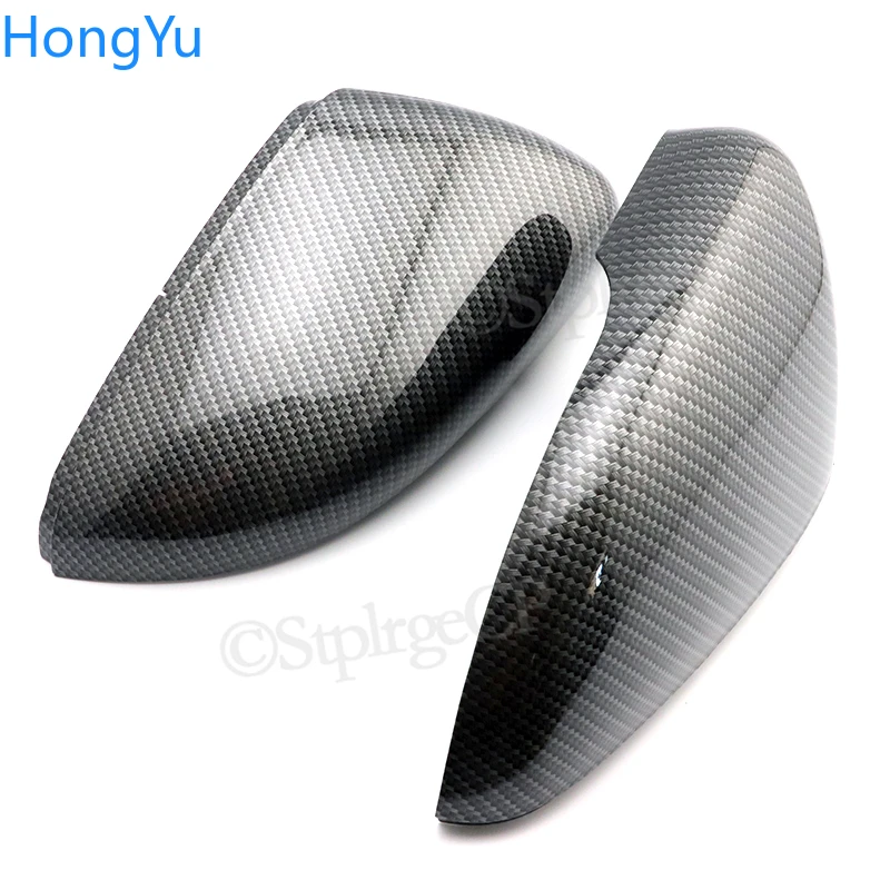 For Volkswagen GOLF 6 VI MK6 GTI R Line R20 Touran Carbon Fiber Pattern Mirror Case Black Side Wing Rearview Mirror Cover