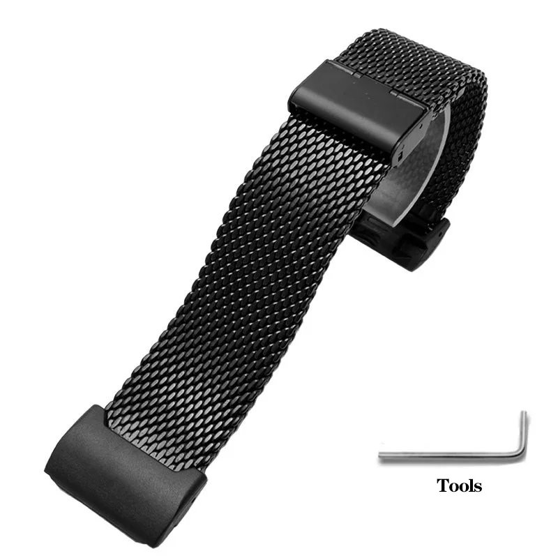 Stainless Steel Watch Band Adapter for CASIO G-Shock Modified GG-1000/GWG-100/GSG-100 Men\'s Black Bracelet Strap