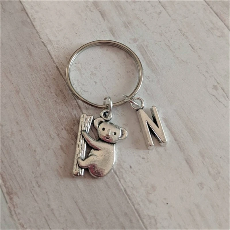 Koala Keyring, Koala Gifts, Charm Keyring, Animal Lover Gifts, Initial Keyring, Gifts for Her, Birthday Gifts