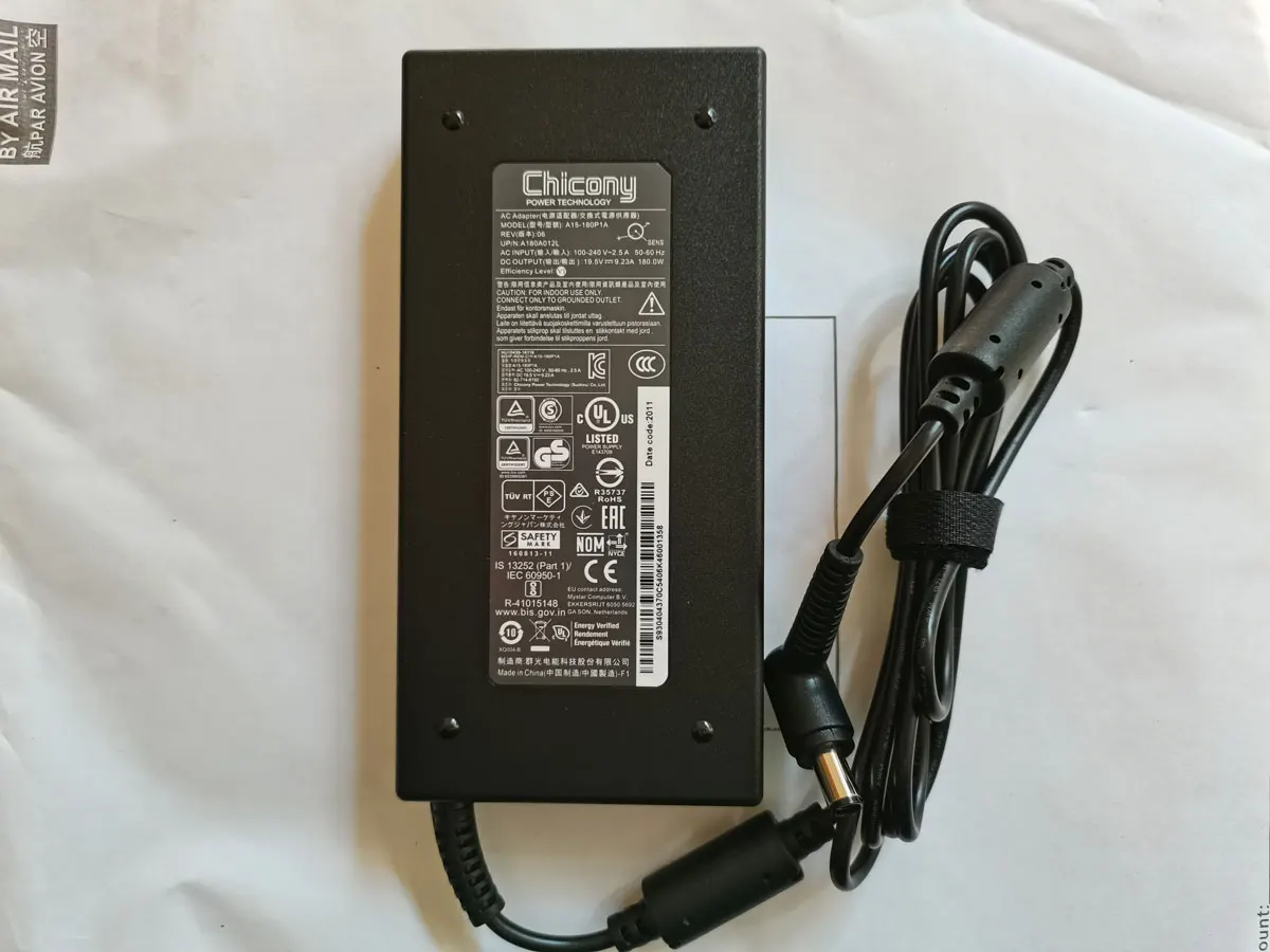 

NEW OEM Chicony 19.5V 9.23A 180W A15-180P1A 7.4mm Pin AC Adapter For MSI WE75 9TK/RTX3000 Laptop Original Slim Charger