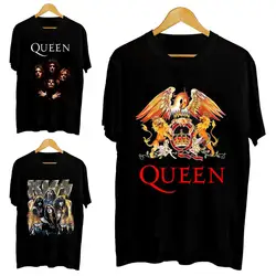 New Queen Rock Band T Shirt Men's Short Casual Cotton Print Black For Women Streetwear Kiss Tees Retro Clothing Plus Size XS-3XL