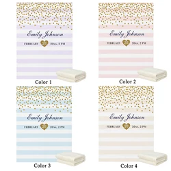 LVYZIHO Personalized Gold Stripe Baby Blanket - 30x40 / 48x60 / 60x80 Inches - Fleece Blanket